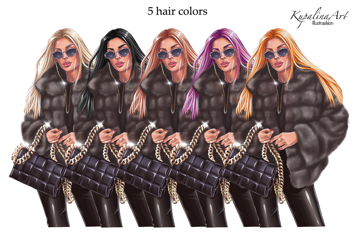 Winter Fashion girl clipart, an Illustration by KupalinaArt (Photo 2 of 6)