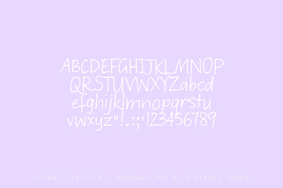 Trina's Twitter | Handwriting Font preview 4