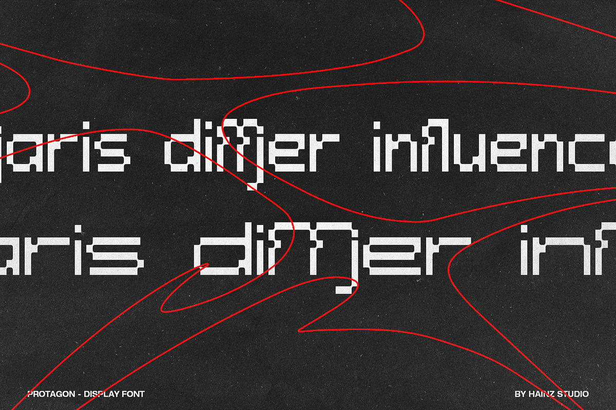 PROTAGON - Modern Pixel Display Font, a Sans Serif Font by Hainz Studio (Photo 3 of 13)