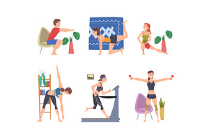 Athletic Male and Female Character, a Person Illustration by TopVectors