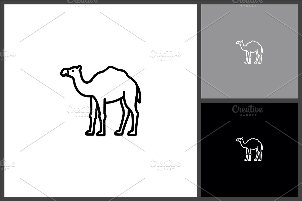Camel Outline Icon for Desert, a Branding & Logo Template by quadrazo