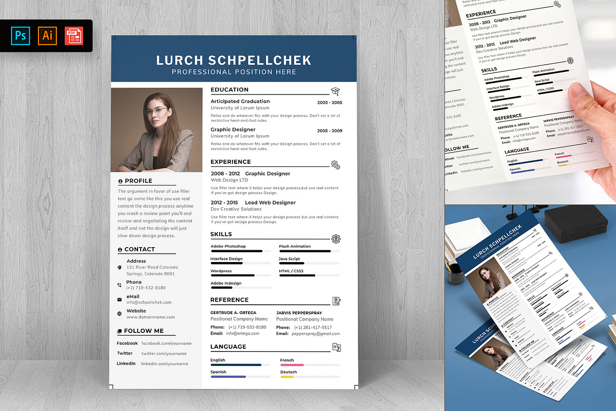 Minimal CV Resume Template, a Resume Template by 3djagan