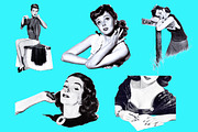 Authentic 1950s Pin-Ups High Res B&W, an Illustration by Piddix Archives (Thumbnail 2 of 5)