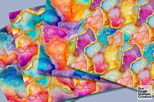 Rainbow Geode Gold Digital Paper