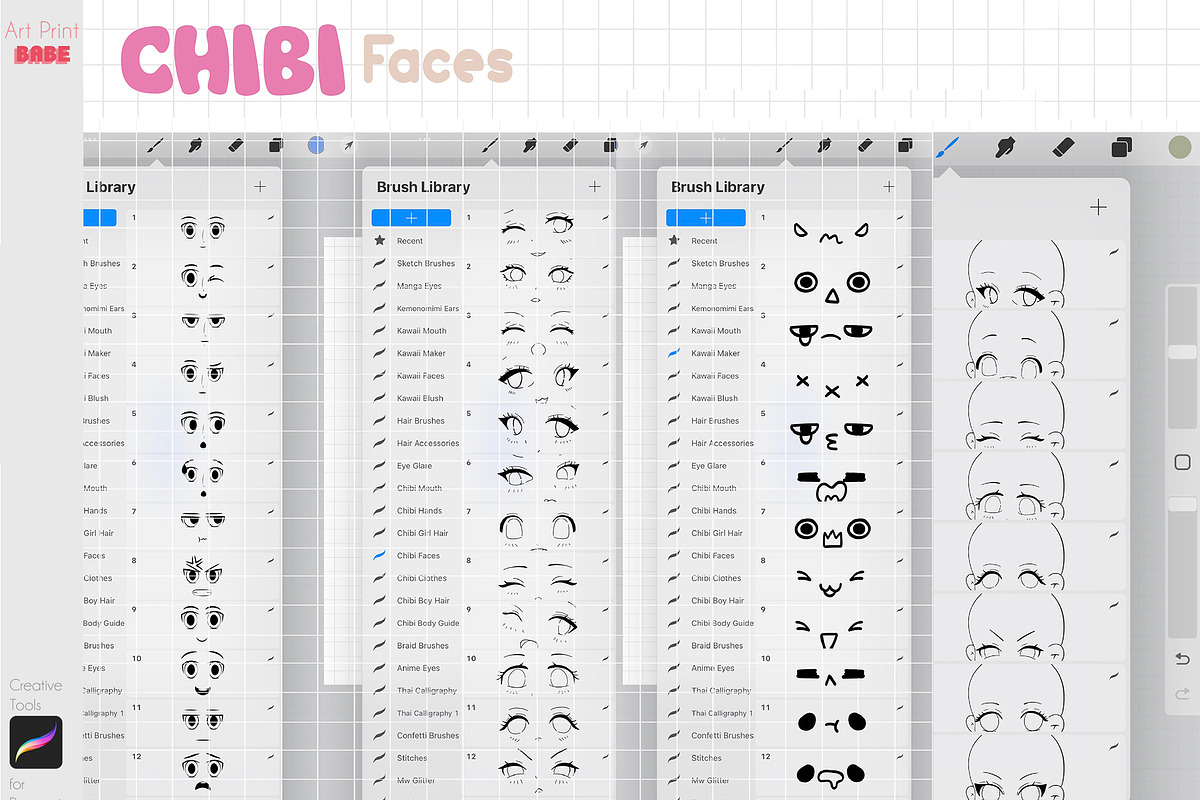 Procreate Chibi Maker XXL Guides, a Brush Add-On by ArtPrintBabe