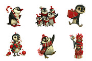 Christmas Penguin Clipart, an Illustration by CreationArt (Thumbnail 3 of 5)