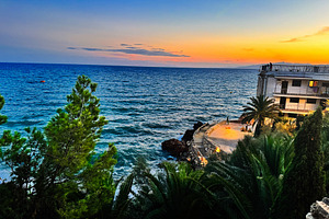 Sunset View of Mediterranean Sea from Beachside Promenade in Salou, Spain, a Photo by AS photostudio