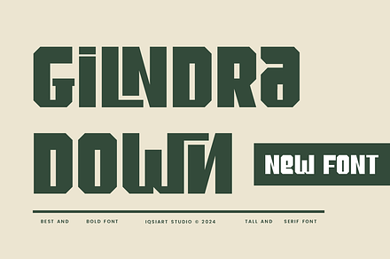 Gilndra Down - Thick & Bold Font, a Sans Serif Font by Iqsiart Studio