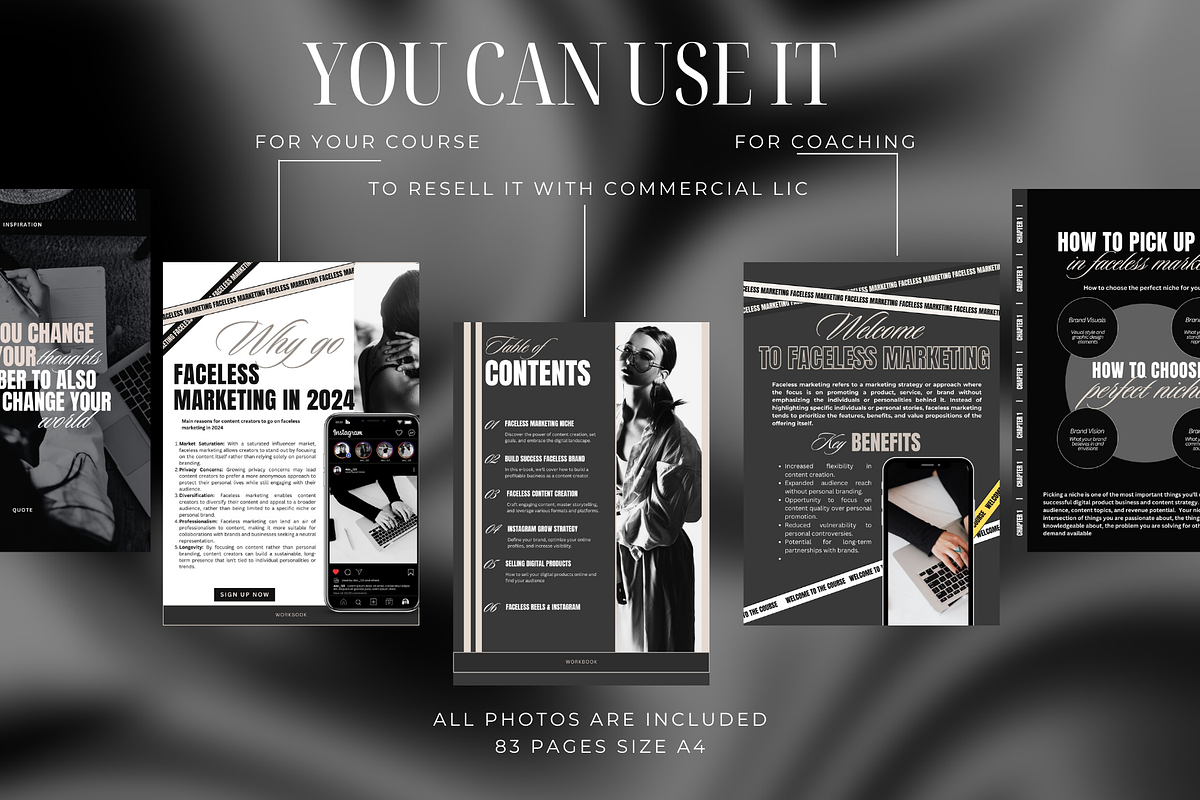 faceless marketing canva ebook black, a Marketing Template by Design Pro Templates (Photo 12 of 13)