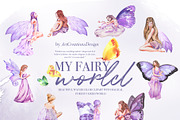 Hand-Painted My Fairy World Clipart, a Person Illustration by ArtCreationsDesign (Thumbnail 7 of 15)