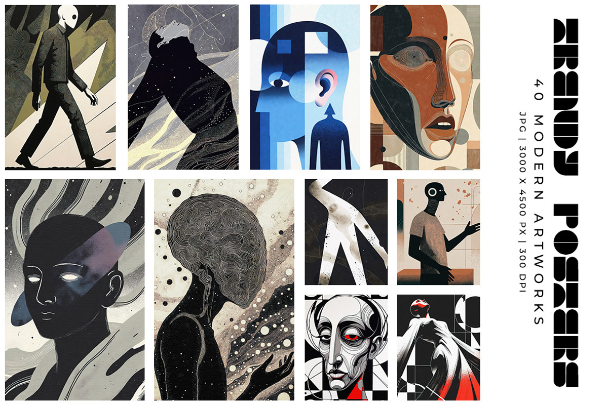 Trendy Modern Art Posters, a Decorative Illustration by Digital Art Creations (Photo 2 of 10)