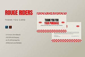 Rouge Riders - Thank You Card, a Print Template by StreaksideStd