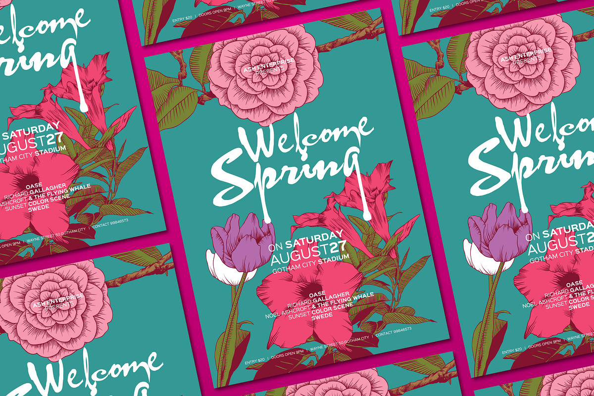 Hand Drawn Welcome Spring Flyer, a Flyer Template by ashenterprise (Photo 2 of 2)