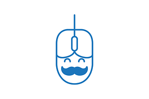 mouse computer mascot line logo, a Branding & Logo Template by devastd