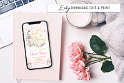 Over the Moon Baby Shower Invitation, an Invitation Template by SvetaArtStore (Thumbnail 2 of 6)