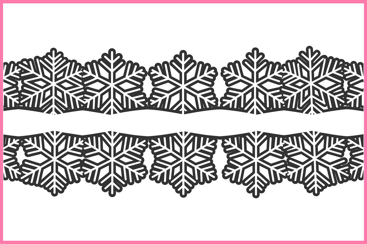 Snowflake Border SVG Clipart Vector, a Decorative Illustration by Gfx Expert Team (Photo 5 of 7)