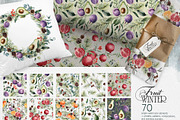 Watercolor winter clipart with fruit, a Decorative Illustration by RushkinaAntonina (Thumbnail 3 of 9)