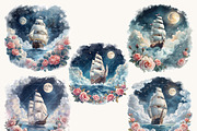 Watercolor Dream Ships Clipart, a Transportation Illustration by Design Scotch (Thumbnail 6 of 8)