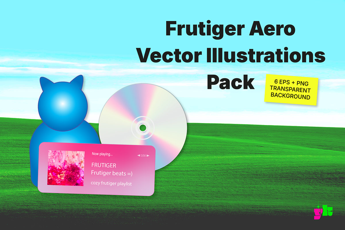 Frutiger Aero Vector Illustrations, an Illustration by JuliesDesign (Photo 1 of 4)