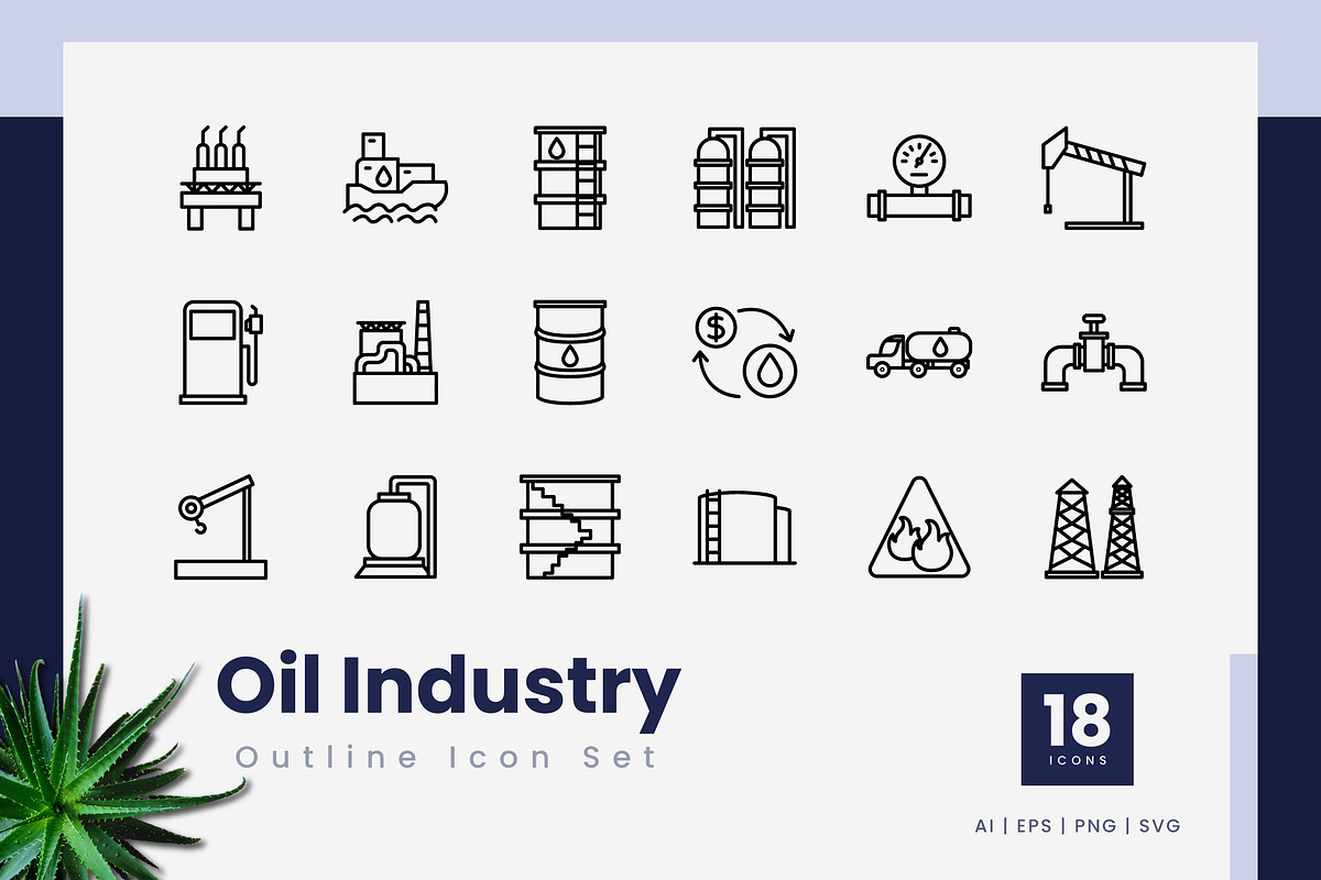 Oil Industry Outline Icons, an Outline Icon by Zeer Graphic (Photo 2 of 2)