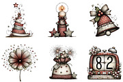 Watercolor New Year Clipart, an Illustration by Designking (Thumbnail 3 of 4)