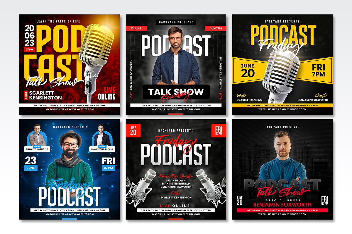 Podcast Instagram Post Template, a Social Media Template by Showrov