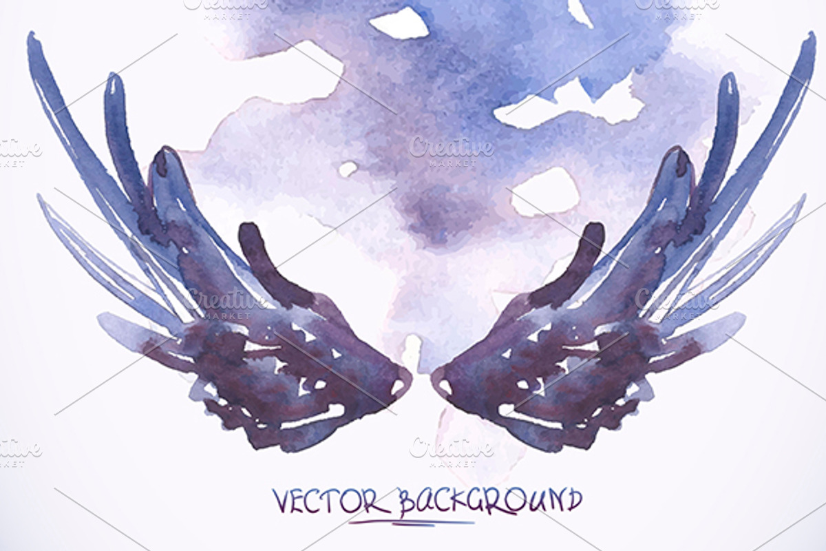 Watercolor background with wings, an Animal Illustration by Depiano (Photo 1 of 5)