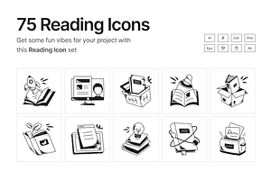 Doodle Reading Icons, a Solid Icon by Prosymbols