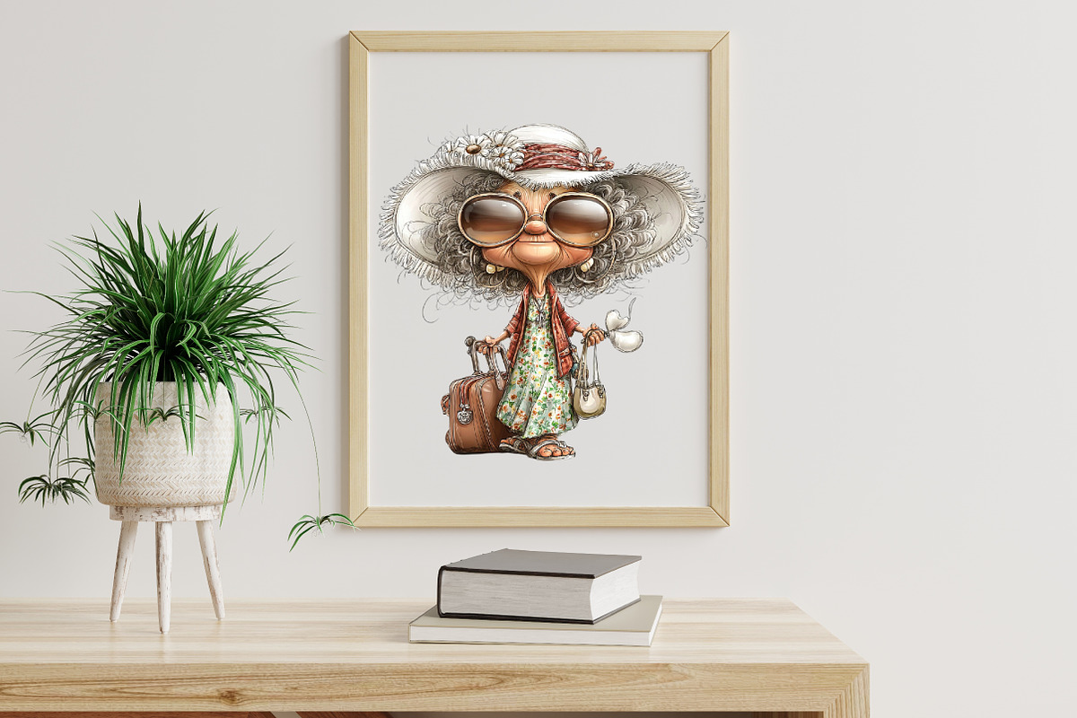 Funny Walking Grandma Clipart, an Illustration by Libby Wishes (Photo 4 of 7)