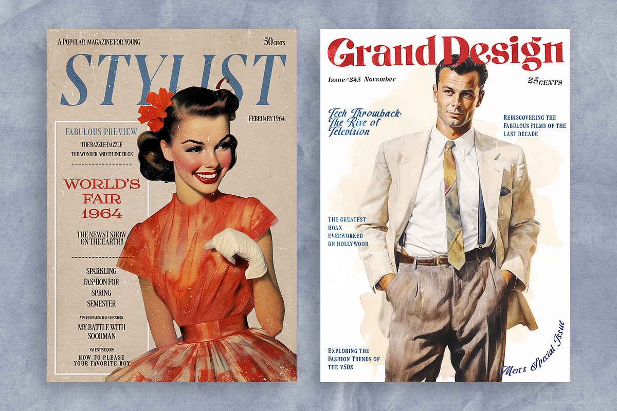 50's Magazine Cover Templates, a Magazine Template by Studio Dusk (Photo 10 of 14)