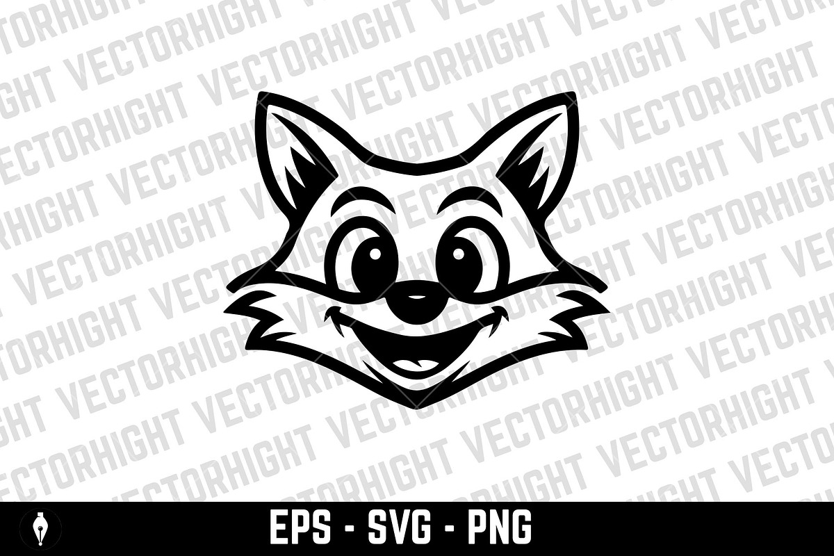 Illustration of fox head., an Animal Illustration by Vectorhight