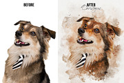 Pet watercolor art Photoshop effect, an Action Add-On by Shovajit (Thumbnail 4 of 8)