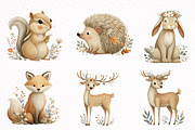 Cute Forest Animals Woodland Clipart, an Illustration by DreamArtGraphic (Thumbnail 8 of 8)