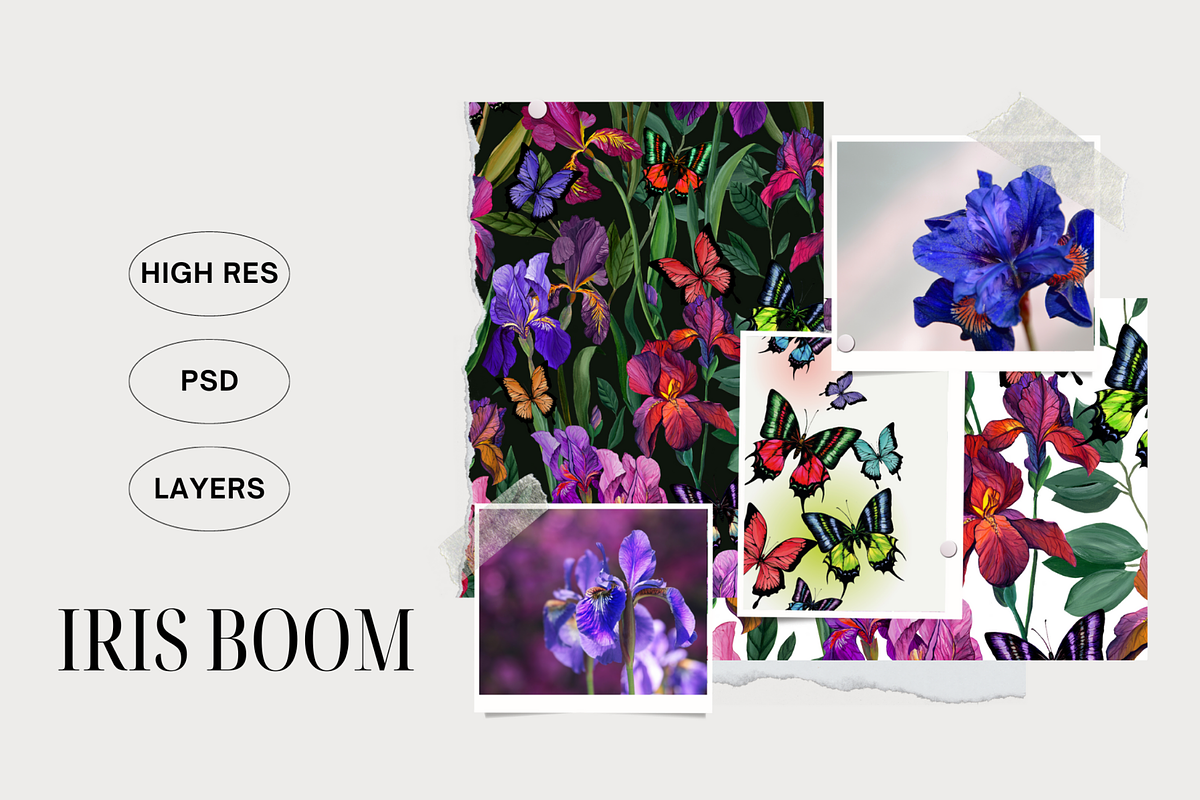 Iris Floral, Luxury Patterns, a Pattern Graphic by lukodje (Photo 2 of 6)