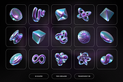Holographic metallic 3D shapes, an Object Graphic by Fox's Monday (Thumbnail 6 of 10)