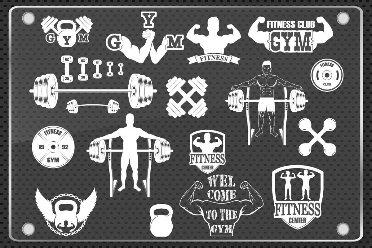 Fitness gym icons, a Graphic by Tomass2015 (Photo 3 of 7)