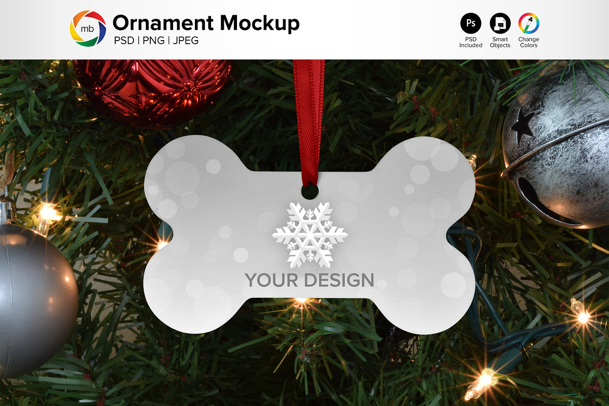 Bone Ornament Mockup - PSD & PNG, a Product Mockup by MelissaBMockups (Photo 1 of 5)