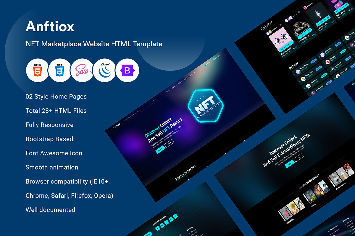 NFT Marketplace Website template, a HTML Template by CodexCoder Themes