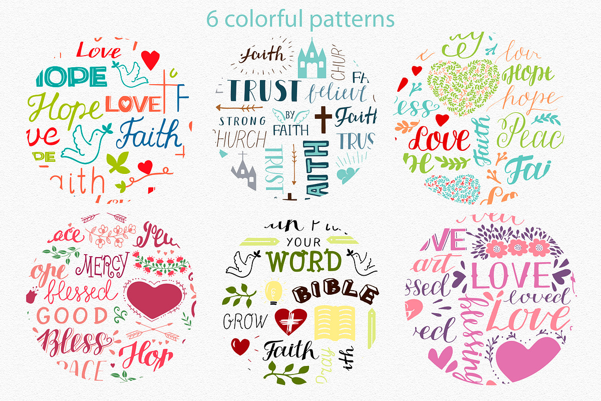 6 CHRISTIAN PATTERNS, a Pattern Graphic by Ola-la-la (Photo 2 of 6)