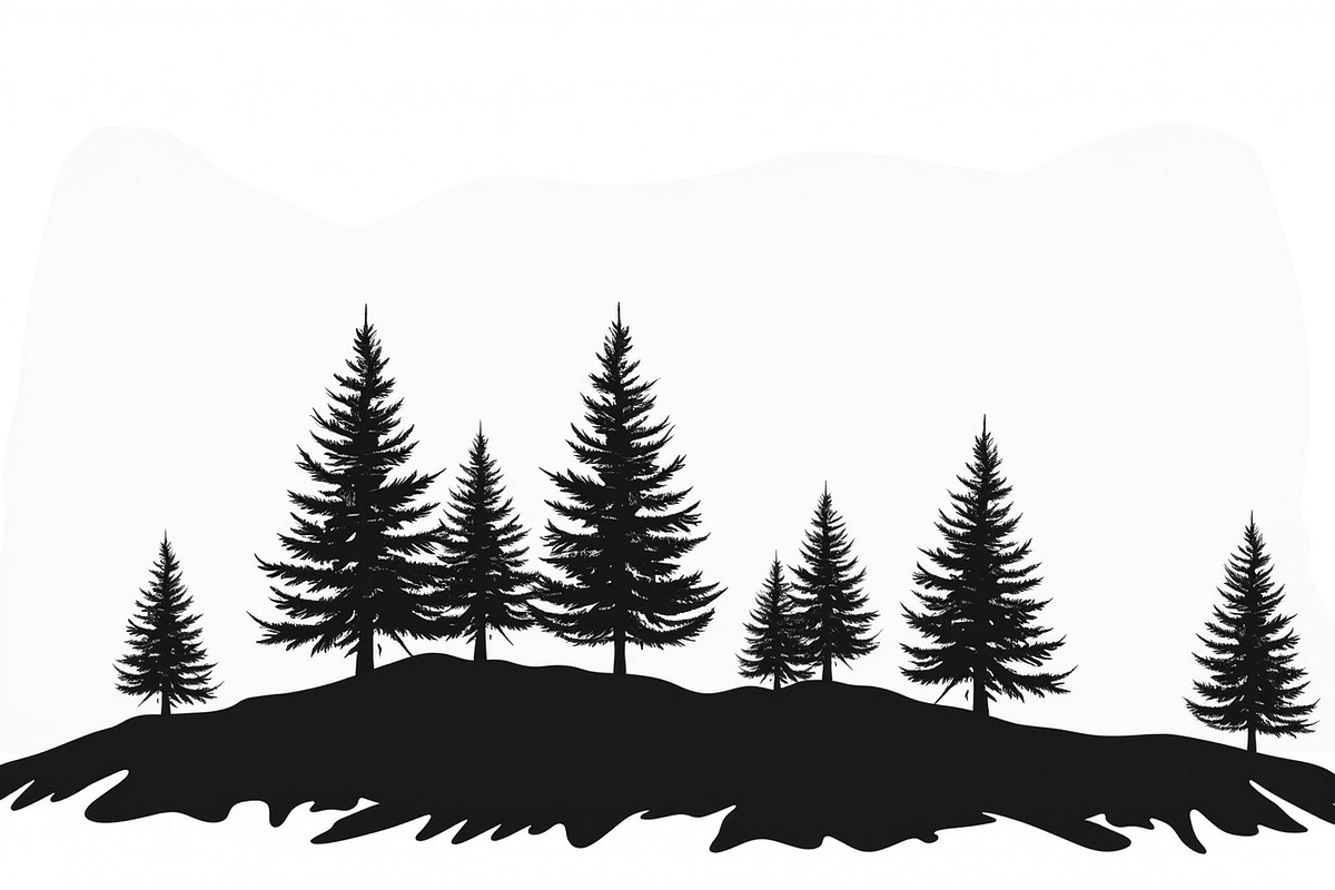 Pine Forest Silhouette Bundle, a Graphic by hafijul (Photo 12 of 16)