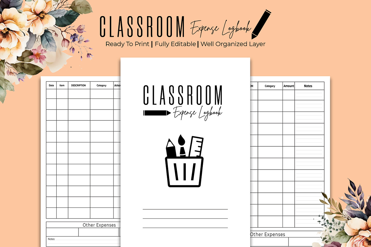 Classroom Expense Logbook, a Stationery Template by Hurairagraphics (Photo 1 of 4)