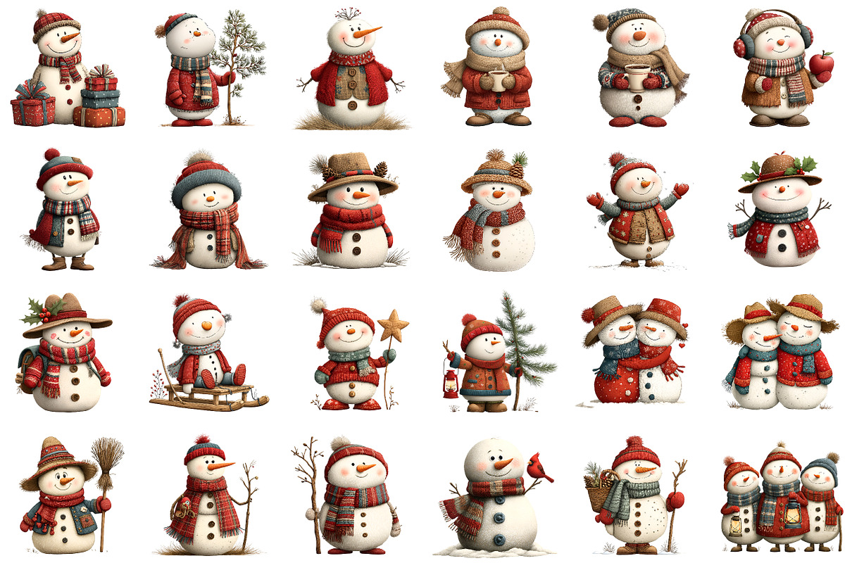 Rustic Winter Snowman PNG Clipart, an Illustration by Sublimation Artist (Photo 2 of 6)