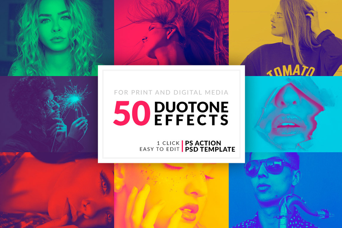 50 Duotone Photoshop Actions, an Action Add-On by VividFrame (Photo 1 of 6)