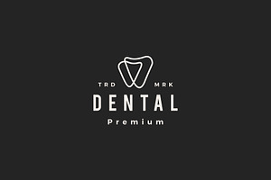 Dental Hipster Vintage Logo Vector