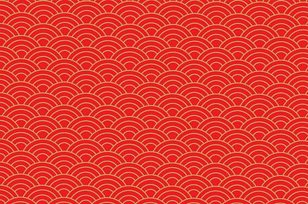Gold and Red Chinese Wave Pattern