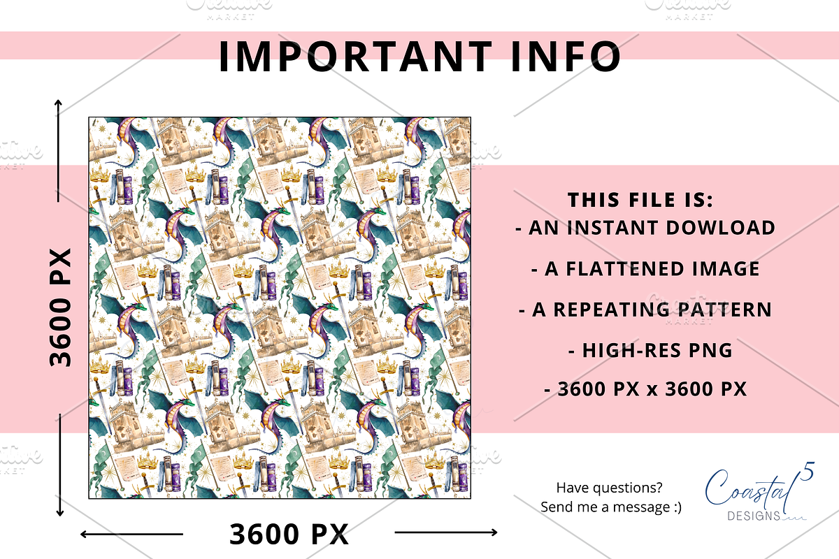 Bookish Seamless Pattern, a Pattern Graphic by Coastal 5 Designs (Photo 3 of 3)
