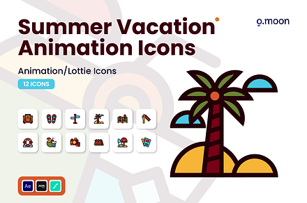 Summer Vacation Animation Icons