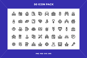 Dating icons, an Outline Icon by Wencory