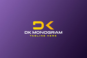 DK Creative Monogram Logo, a Branding & Logo Template by Triple M Graphics