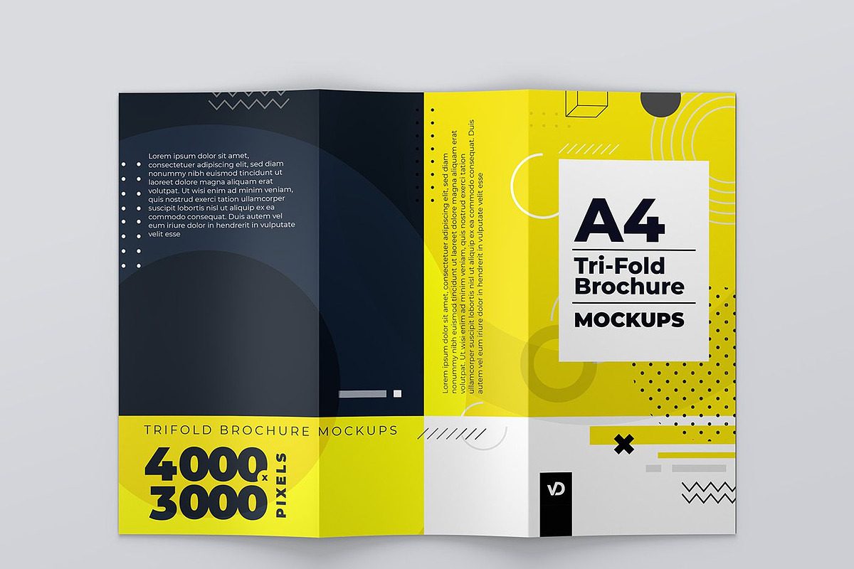 A4 Trifold Brochure Mockups, a Mockup by Vectogravic Design (Photo 4 of 8)